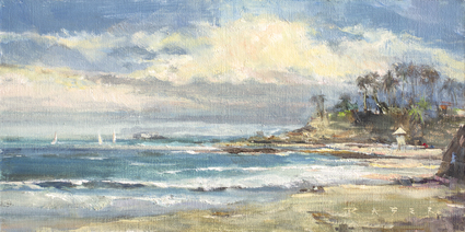 A breezy Sunday morning along Lagunas Main Beach.&ensp;This painting was created during a LPAPA paintout