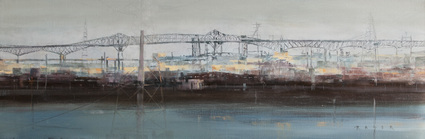 Crystal Cove Clouds - Harbor, Laguna oil painting by artist April Raber