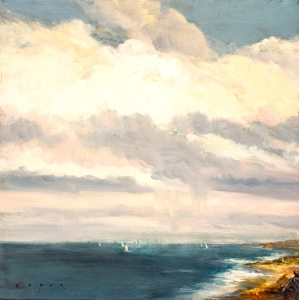 Clouds are gathering on a Saturday afternoon off the coast of Crystal Cove State Park