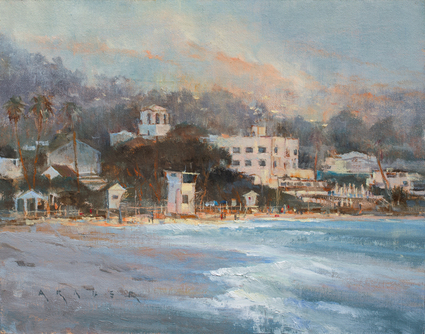 Everyone is looking at the sunset this evening in Laguna Beach, but take a look behind you